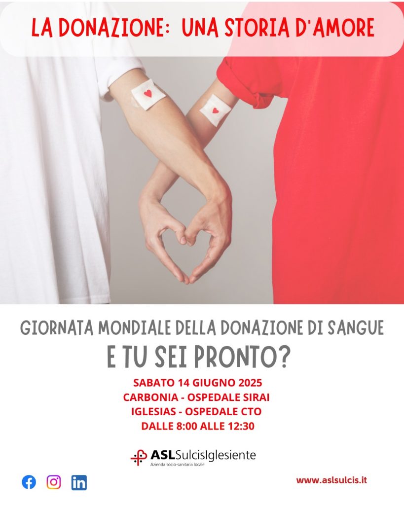 14 giugno 2025: Giornata mondiale della Donazione di sangue
